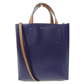 Bolsa de couro de bezerro Marni SHMPV01TY3 LV639 Azul