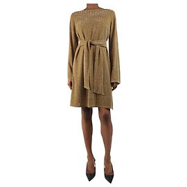 Vanessa Seward Robe en tricot lurex doré - taille UK 10 Doré