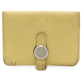 Monedero Dogon de cuero amarillo Hermès Amarillo