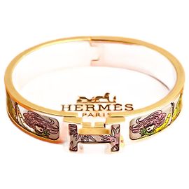 Bracelet Click H Hermès Taille 17 Doré Métallisé