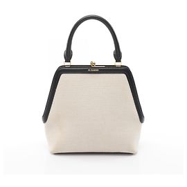 Bolso de lona y cuero GOJI SQUARE de Jil Sander Blanco