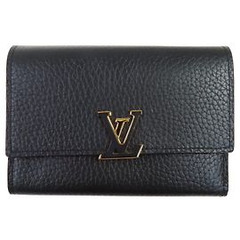 Carteira Bifold Compacta Taurillon Clemence Louis Vuitton Preto
