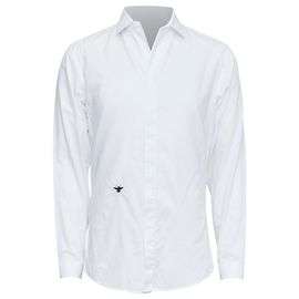 Camisa de algodón con bordado de abeja Dior Homme Hedi Slimane Blanco