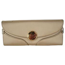 Clutch de tecido dourado Tod's Amarelo