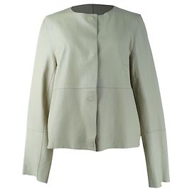 Yves Salomon Beige Full Lamb Leather Jacket Brown Beige