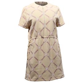 Vestido Mini com Zíper Hermès em Algodão Multicolorido Multicor