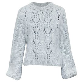 Suéter chunky de mohair e lã Ganni compensado para o clima Azul