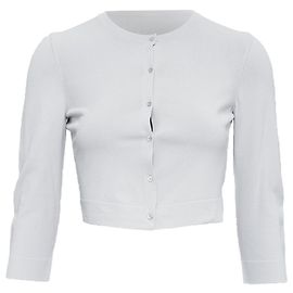Alaïa ALAIA lila Viskose-Mix Kurzarm-Cardigan mit kleinen Knöpfen, FR36 S Lila