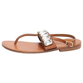 Marni Brown crystal T-strap sandals - size EU 40 Brown