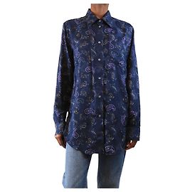 Acne Camicia paisley blu scuro - taglia UK 6 Blu