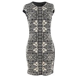 Alexander McQueen Printed Mini Dress in Multicolor Wool Multiple colors