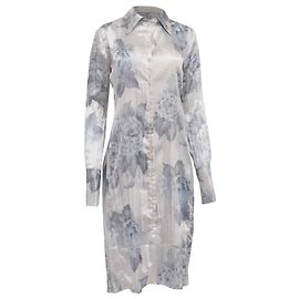 Robe midi à imprimé floral en polyester blanc d'Acne Studios Blanc