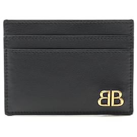 Balenciaga-Porta-cartões de couro Balenciaga Monaco-Preto