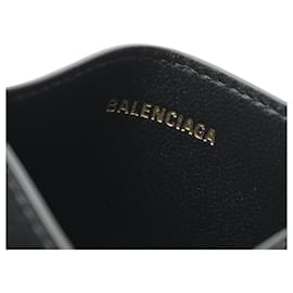 Balenciaga-Porta-cartões de couro Balenciaga Monaco-Preto