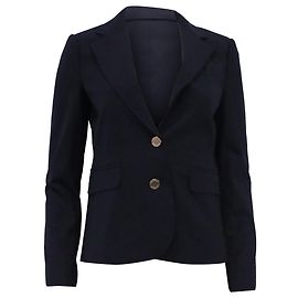 Tory Burch Single-Breasted Blazer in Navy Blue Polyester Blue Navy blue