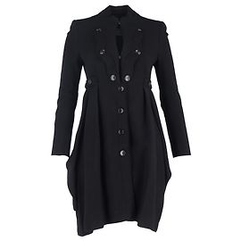 Abrigo largo de un solo botón en lana negra Alexander McQueen Negro