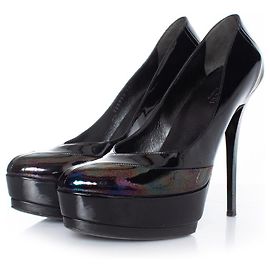 Zapato de plataforma negro con efecto de aceite Gucci Negro