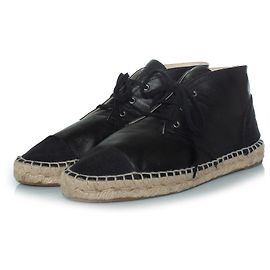 Botines espadrilles de caña alta Chanel en negro Negro