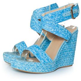 Blaue gewebte Wedges von Stuart Weitzman Blau