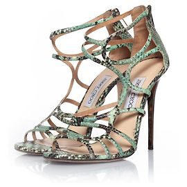 Sandálias gladiador de python verde Jimmy Choo Verde
