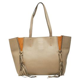 Chloé Bolso tote de cuero con logo Milo de Chloe Castaño Beige