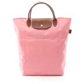Bolsa Tote de Couro e Poliamida Le Pliage Original da Longchamp Rosa