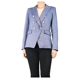 Veronica Beard Blaue Leinenmischung Denimjacke - Größe UK 12 Blau
