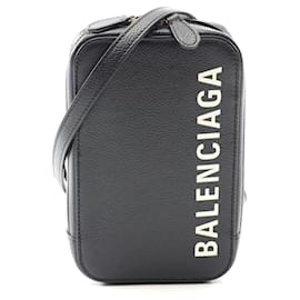 Balenciaga-Bolsa de suporte para telefone em couro Balenciaga-Preto