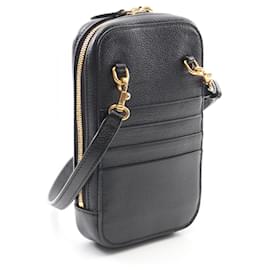 Balenciaga-Bolsa de suporte para telefone em couro Balenciaga-Preto