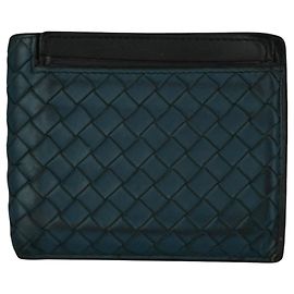 Billetera BIFOLD azul de BOTTEGA VENETA con tarjetero extraíble Azul
