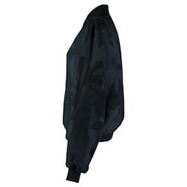 Saint Laurent-Saint Laurent Black Embroidered Bomber Jacket-Black