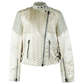 TOM FORD Golden Lamb Leather Jacket Golden Metallic