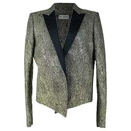 Saint Laurent-Saint Laurent Gold Evening Tuxedo Jacket-Golden,Metallic