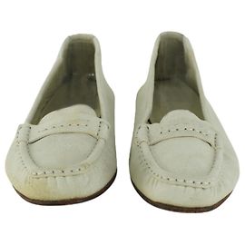 Vintage Hellgraue Slipper von Loro Piana Grau