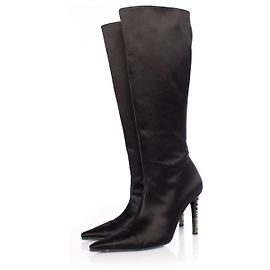Spitze Satin Stiefel Valentino Garavani Schwarz
