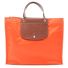 Bolsa tote de nylon e couro Longchamp laranja/marrom Laranja