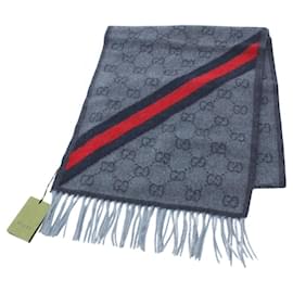 Gucci-Cachecol de lã com padrão GG da Gucci-Azul