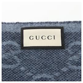 Gucci-Cachecol de lã com padrão GG da Gucci-Azul