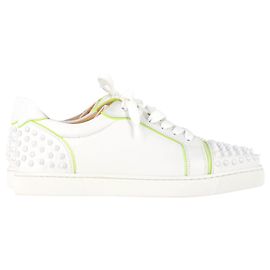 Baskets Vieira Spikes Christian Louboutin en cuir blanc Blanc