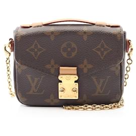 Louis Vuitton-Bolsa Louis Vuitton Micro Metis em lona revestida Monogram-Marrom
