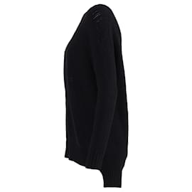 Saint Laurent-Saint Laurent Black Chain Trim Long College Cardigan - '10s-Black