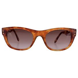 Gafas de sol de plástico vintage Yves Saint Laurent Castaño