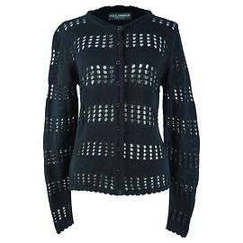 Schwarzer offener Strickcardigan von Dolce & Gabbana Schwarz