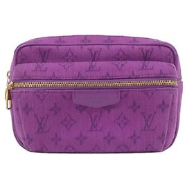 Louis Vuitton Monogram Denim Schultertasche Lila