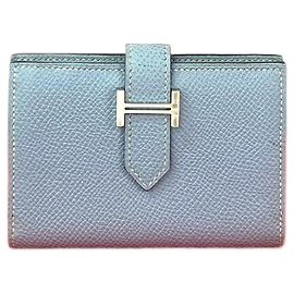 Kartenetui Hermès Béarn VEAU EPSOM Blau