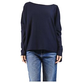Autre Marque Weit geschnittenes Navyblaues Wollmischpullover - Größe M Marineblau