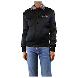 Saint Laurent-Black je t'aime teddy jacket - size UK 6-Black