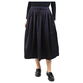 Autre Marque Falda midi de algodón azul marino - talla M Azul marino