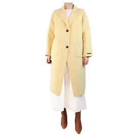 Autre Marque Yellow Vinky oversized wool-blend coat - size UK 10 Yellow