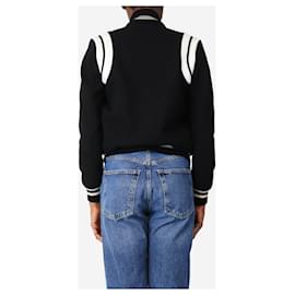 Saint Laurent-Black teddy varsity jacket - size UK 6-Black